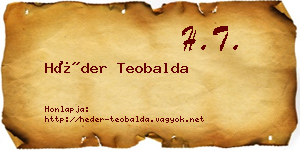 Héder Teobalda névjegykártya